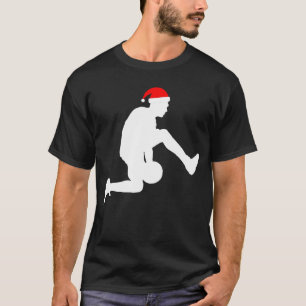 Weihnachtsbasketballspieler-Silhouette-Santa-Hut G T-Shirt
