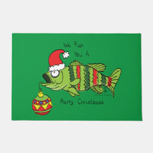 Weihnachtsbass Fischen Niedlicher Cartoon Fußmatte
