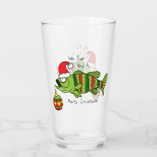 Weihnachtsbass Fischen Niedlicher Cartoon Glas