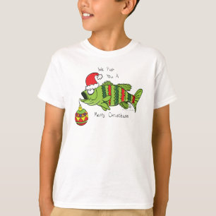 Weihnachtsbass Fischen Niedlicher Cartoon T-Shirt