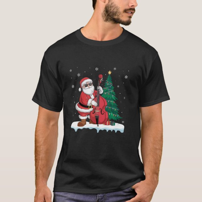 Weihnachtsbass Männer Frauen Kinder Weihnachtsbaum T-Shirt (Vorderseite)