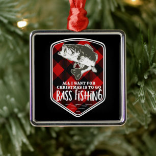 Weihnachtsbass-Zitat Rotes Kariertes Logo Ornament Aus Metall