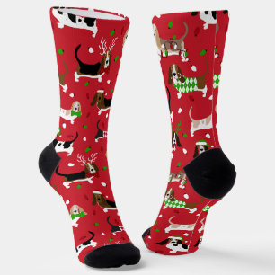 Weihnachtsbasset-Hound-Socken Socken