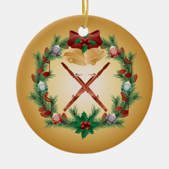 Weihnachtsbassoon-Verzierungs-Musik-Geschenk Keramik Ornament (Vorne)