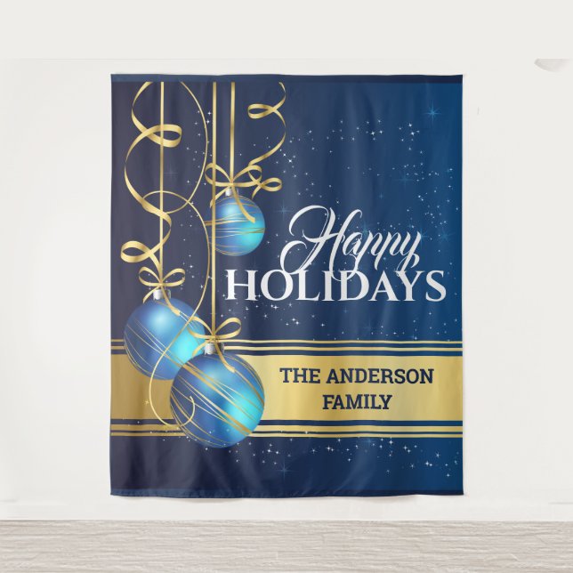 Weihnachtsbaubels luxuriöse Grüße-Wand Wandteppich (Vorderseite)