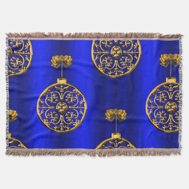 Weihnachtsbaubles auf Blue Decke (Vorderseite)