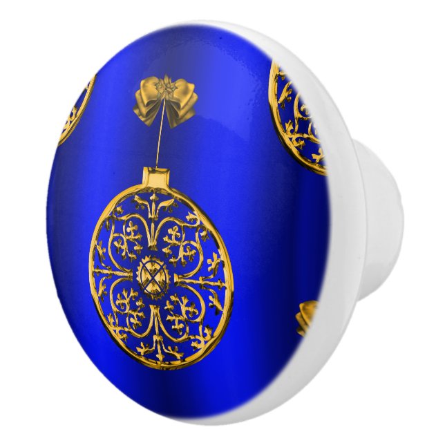 Weihnachtsbaubles auf Blue Keramikknauf (Rechts)