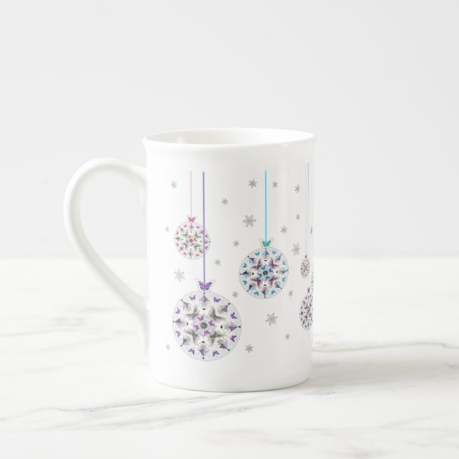 Weihnachtsbaubles Bone China Tasse (Links)