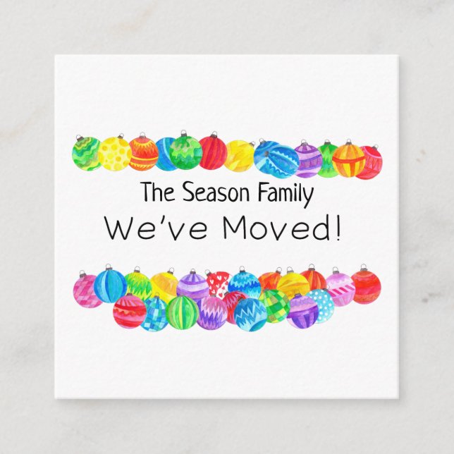 Weihnachtsbaubles, die wir umgezogen haben begleitkarte (Vorderseite)