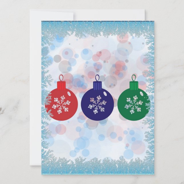 Weihnachtsbaubles Feiertagskarte (Vorderseite)