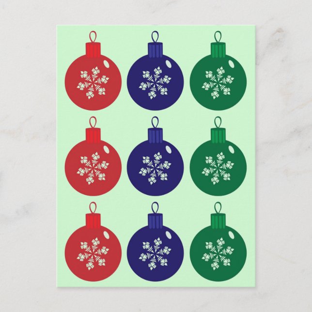 Weihnachtsbaubles Feiertagspostkarte (Vorderseite)