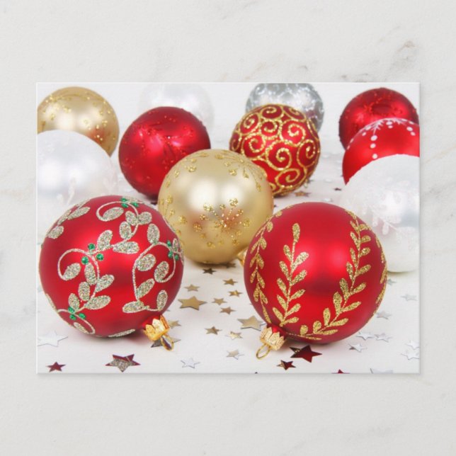 Weihnachtsbaubles Postkarte (Vorderseite)