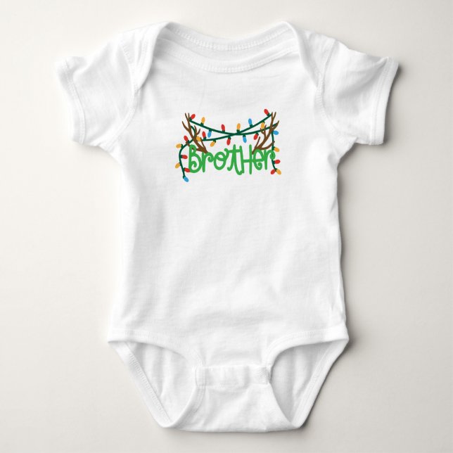 Weihnachtsbauer Antlers | Bruder Baby Strampler (Vorderseite)