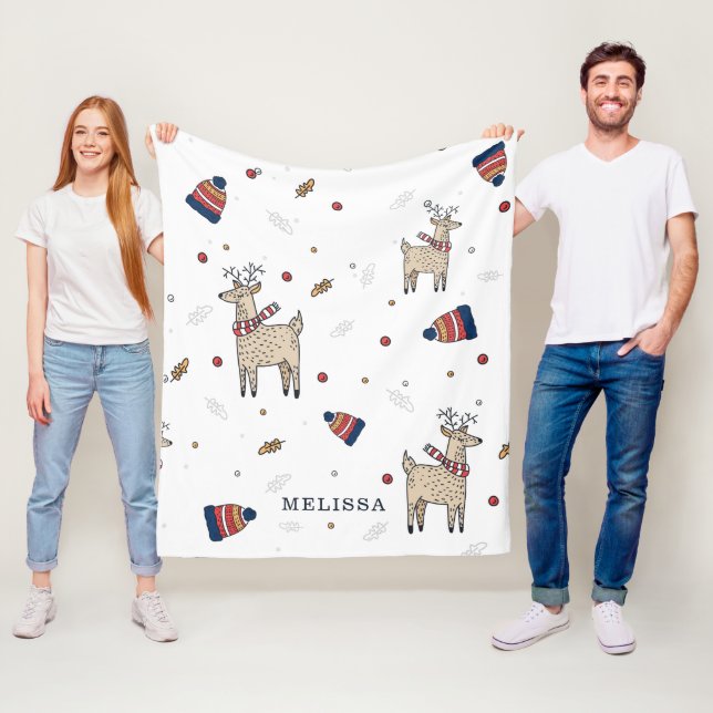 Weihnachtsbauer Hats Rustikal Personalisiert Fleecedecke (Beispiel)