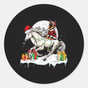 Weihnachtsbauer Reiten Weihnachtsbesitzer Runder Aufkleber