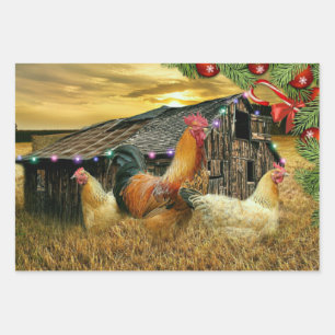 Weihnachtsbauernhof Hen Barn Coop Geschenkpapier Set