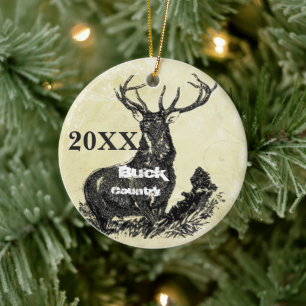 Weihnachtsbauernhof Hirschen Weihnachtsfest Foto Keramik Ornament