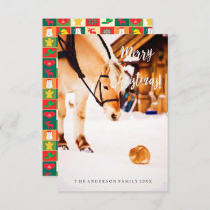 Weihnachtsbauernhof niedliche Tiere Schneehuhfarm Einladung