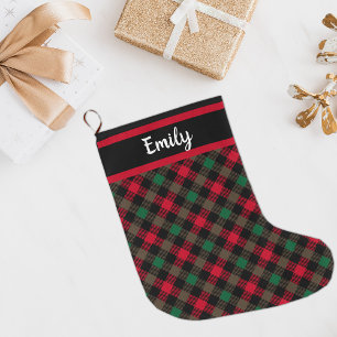 Weihnachtsbauernhof Personalisiert Tartan Kariert Großer Weihnachtsstrumpf