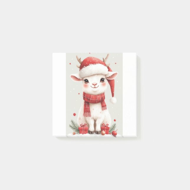 Weihnachtsbauernhof Tier Süße Ziege  Post-it Klebezettel (Vorderseite)