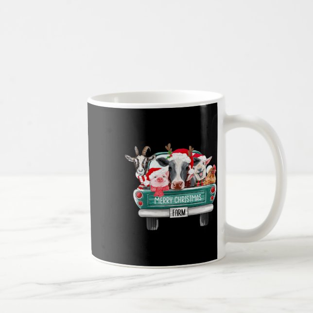 Weihnachtsbauerntiere LKW Weihnachtsmannmütze Fami Kaffeetasse (Rechts)