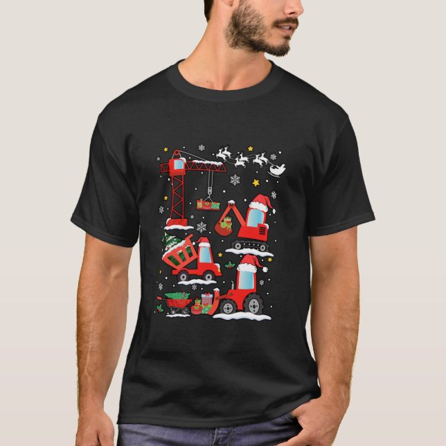 Weihnachtsbaukranwagen Funny T T-Shirt (Vorderseite)