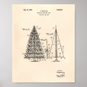 Weihnachtsbaum 1927 Patent Art Old Peper Poster