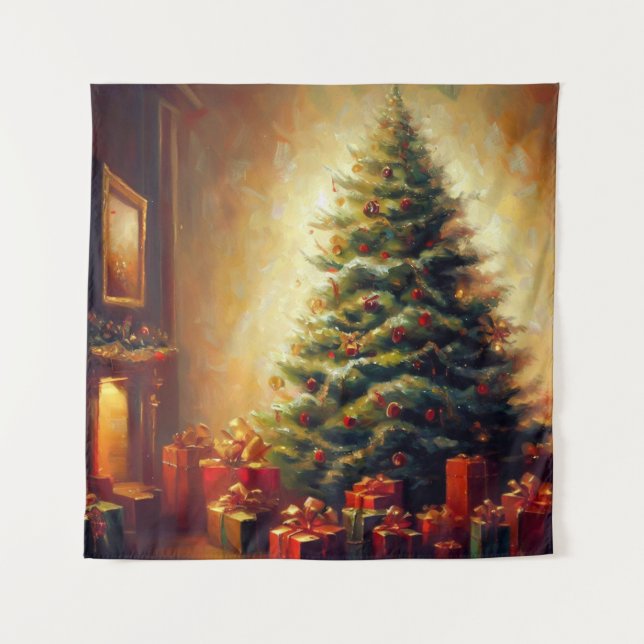 Weihnachtsbaum 1 wandteppich (Vorderseite)