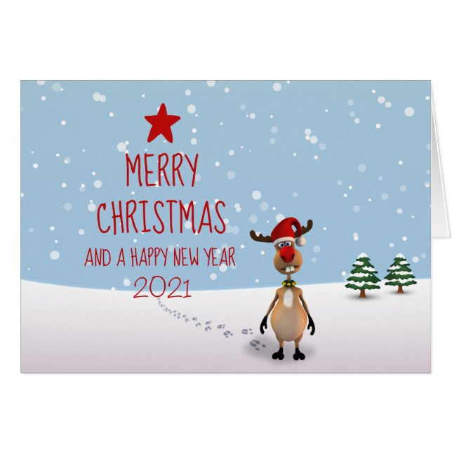 Weihnachtsbaum 2021 von Funny Rentier (Vorderseite (Horizontal))