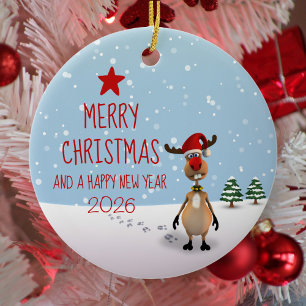 Weihnachtsbaum 2021 von Funny Rentier Keramik Ornament