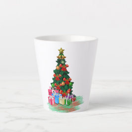 Weihnachtsbaum 2021 Weißer Latte Tasse