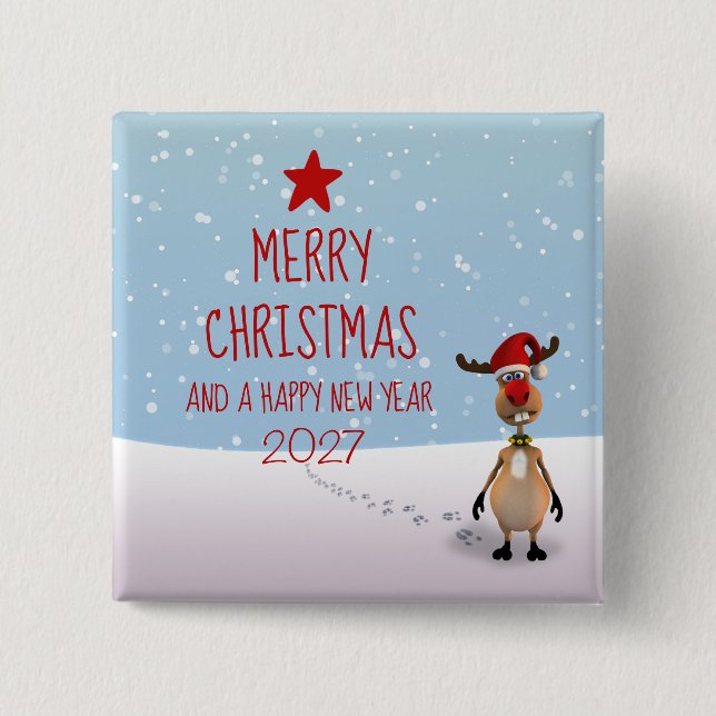 Weihnachtsbaum 2022 von Funny Rentier Button (Vorderseite)