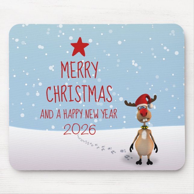 Weihnachtsbaum 2022 von Funny Rentier Mousepad (Vorne)