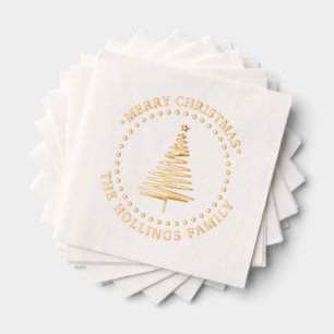 Weihnachtsbaum #2 Frohe Weihnachten Gruß Name Servietten Mit Folie