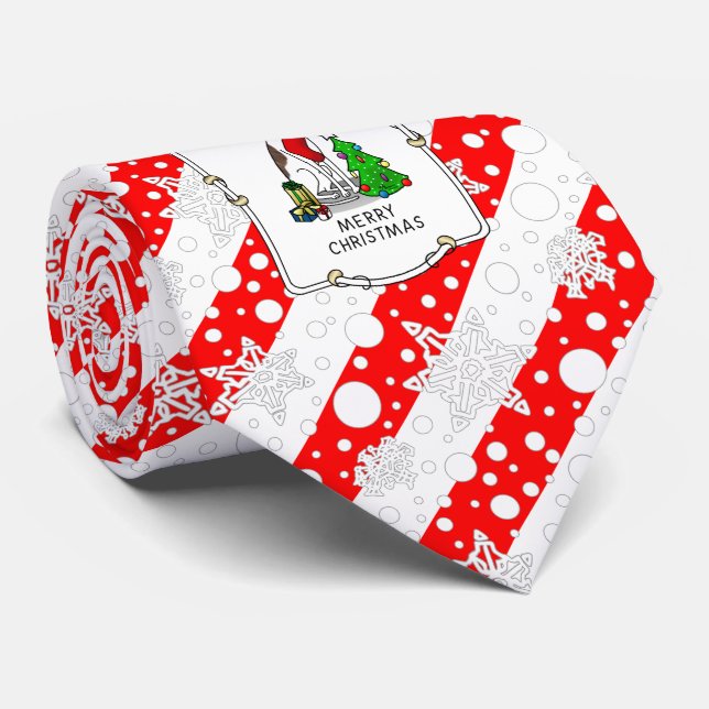 Weihnachtsbaum 2 Grauhund (gebürstlich weiß) Dog F Krawatte (Gerollt)