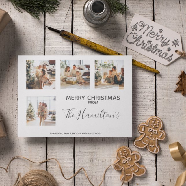 Weihnachtsbaum 4 Foto Personalisiert Feiertagskarte (Von Creator hochgeladen)