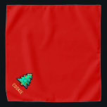 Weihnachtsbaum 8 bit Pixel Art Red Funny Xmas Name Halstuch<br><div class="desc">Niedlicher Pixelkunst Weihnachtsbaum mit Namen zu personalisieren.</div>
