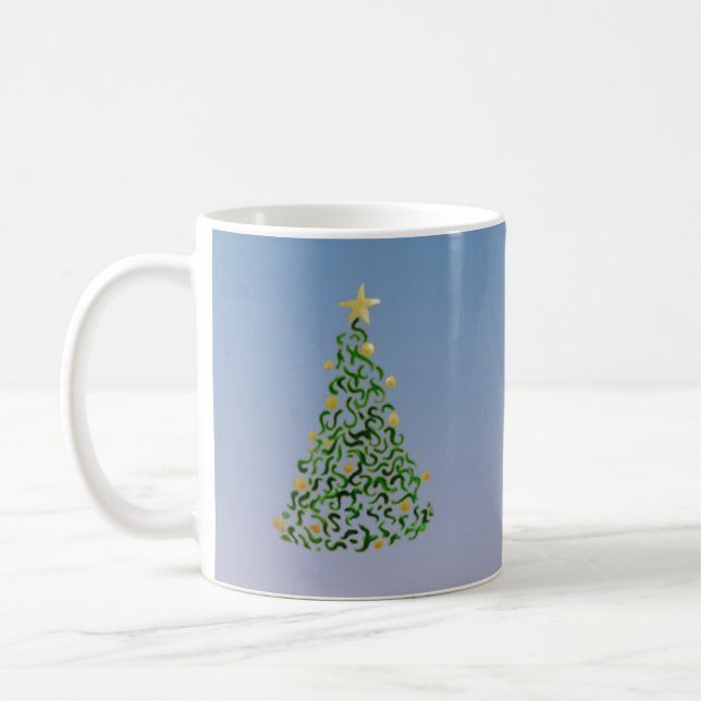 Weihnachtsbaum Abstract Design Kaffeetasse (Links)