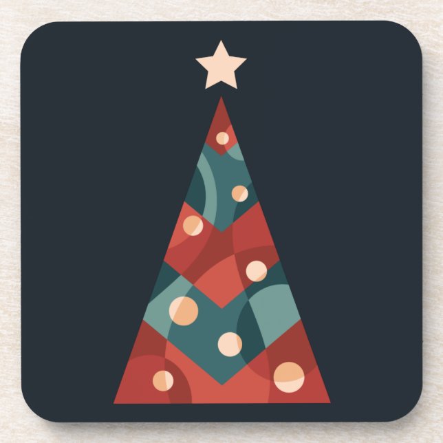 Weihnachtsbaum abstrakt getränkeuntersetzer (Vorderseite)