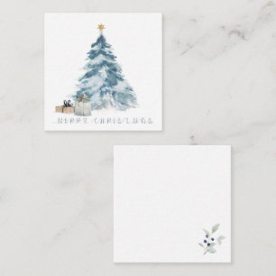 Weihnachtsbaum Aquarell Goldstar Mitteilungskarte