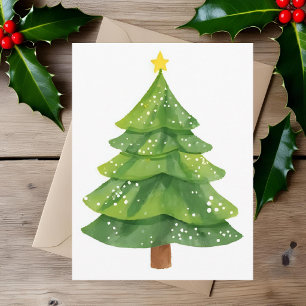 Weihnachtsbaum-Aquarell-Malerei Feiertag Feiertagskarte