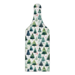 Weihnachtsbaum Aquarell Nahtloses Muster. Schneidebrett