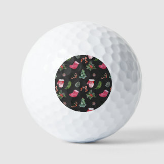 Weihnachtsbaum: Aquarellfarbenes nahtloses Muster Golfball