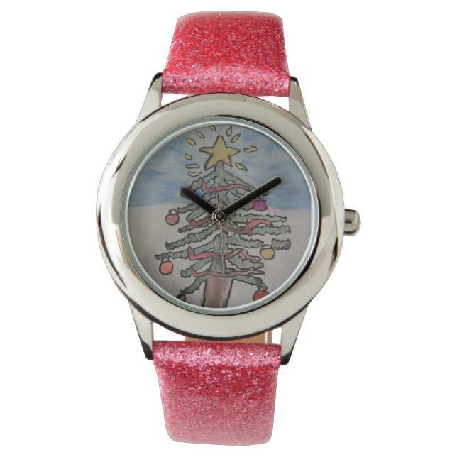 Weihnachtsbaum Armbanduhr (Vorderseite)