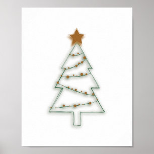 Weihnachtsbaum Art Print Horizontal Light Poster