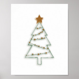 Weihnachtsbaum Art Print Horizontal Light Poster