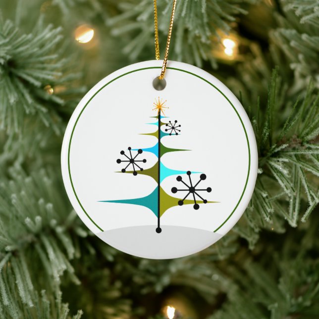 Weihnachtsbaum - Atomic aus dem Mittelalter Keramik Ornament (Baum)