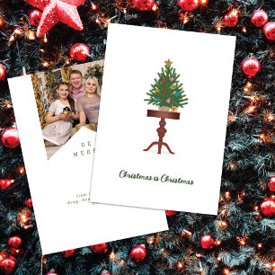 Weihnachtsbaum auf Beistelltisch Foto-Weihnachtska Feiertagskarte