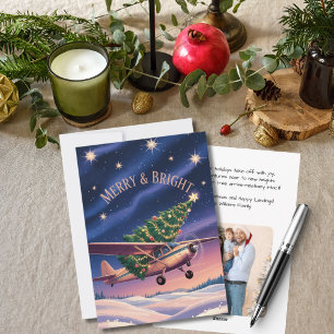Weihnachtsbaum auf Cessna Flugzeug Foto Funny Feiertagskarte
