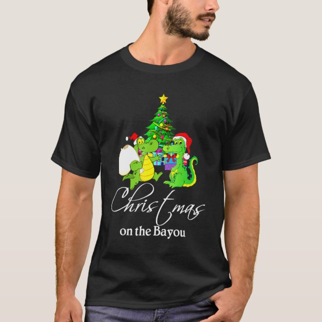 Weihnachtsbaum auf dem Bayou Cajun Weihnachtsbaum  T-Shirt (Vorderseite)